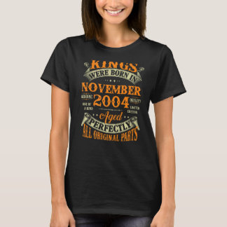 Mens 18th Birthday  Kings Born In November 2004 18 T-Shirt
