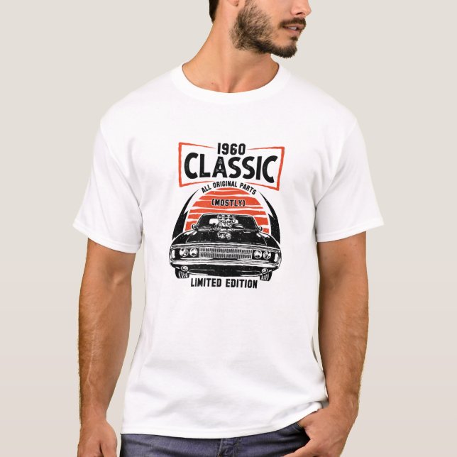 Mens 1960 Classic Cars 60Th Birthday Funny All Ori T-Shirt (Front)