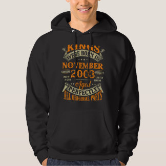 Mens 19th Birthday  Kings Born In November 2003 19 Hoodie