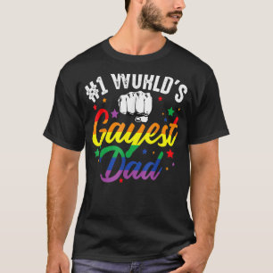 Mens 1 World's Gayest Dad Father's Day Lgbt Pride T-Shirt