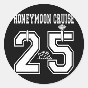 Mens 2025 married honeymoon cruise newlyweds wife classic round sticker