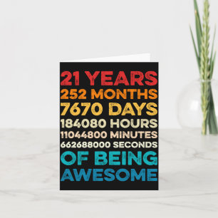 Mens 21st Birthday 21 Years Of Being Awesome Card