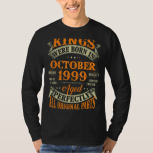 Mens 23rd Birthday Kings Born In October 1999 23 T-Shirt