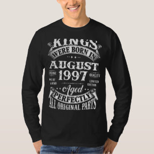 Mens 25th Birthday For Kings Born In August 1997 2 T-Shirt