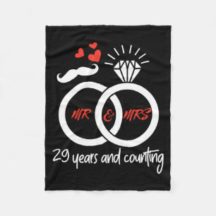 Mens 29 Years Married Wedding Anniversary Couple Fleece Blanket