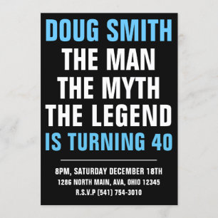 Mens 30th/40th/50th/60th Birthday Party Invitation