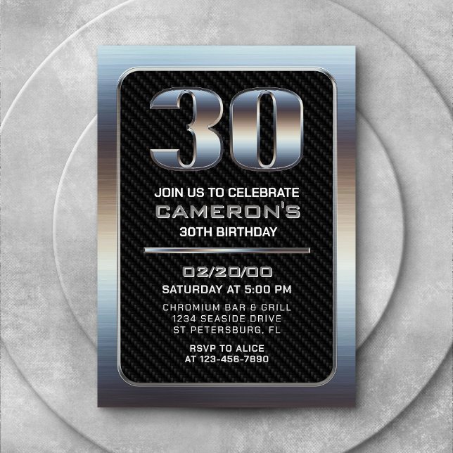 Men's 30th Birthday Invitation (Creator Uploaded)