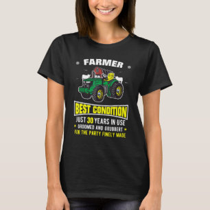 Mens 30th Birthday Man Farmer Or Gamer Tractor T-Shirt