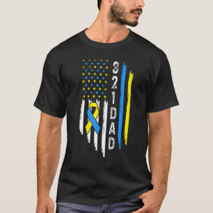 Mens 321 Dad chromosome world down syndrome Awaren T-Shirt