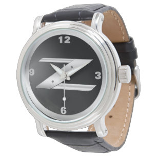 Men's 350Z Black Leather Watch