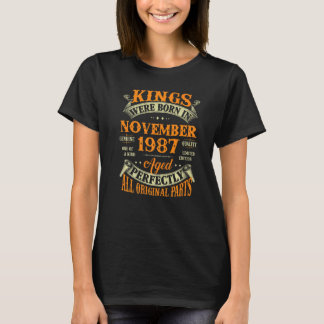 Mens 35th Birthday  Kings Born In November 1987 35 T-Shirt