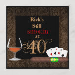 MENS 40th Birthday Cigars,Poker BRANDY INVITATIONS<br><div class="desc">Cute Mans Invitation... JUST DELETE ANY PICS YOU MAY NOT ... CUSTOM AGE ... </div>