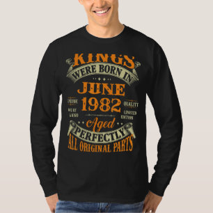 Mens 40th Birthday For Kings Born In June 1982 40 T-Shirt