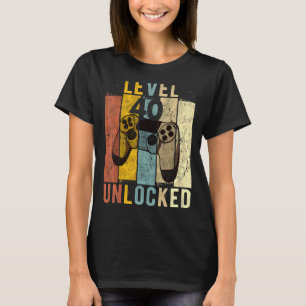 Mens 40th Birthday Level 40 Unlocked Video Gamer T-Shirt