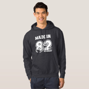 Mens 40th Birthday Made in 82 Distressed Look  Hoodie