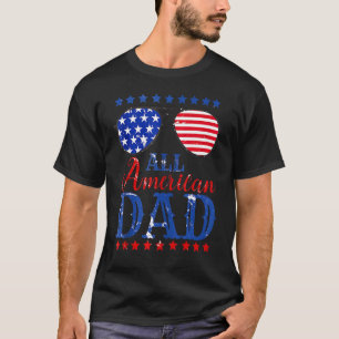 Mens 4th July All American Dad Sunglasses Matching T-Shirt