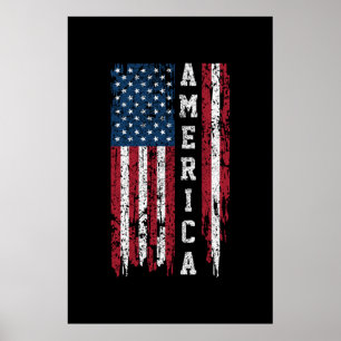 Men's 4th of July American Flag Poster