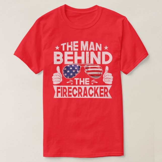 Mens 4th Of July Pregnancy Men The Man Behind The  T-Shirt (Design Front)