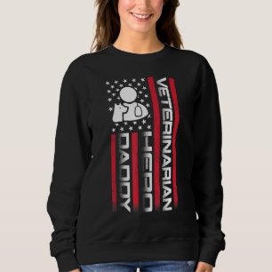 Mens 4th of July US Flag Veterinarian Dad Fathers Sweatshirt