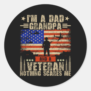 Mens 4th Of July _ Usa Flag _ A Dad Grandpa And A Classic Round Sticker