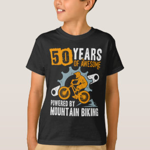 Mens 50th Birthday 50 Years Of Awesome Mountain Bi T-Shirt