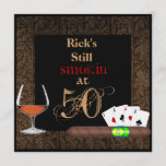 MENS 50th Birthday Cigars,Poker BRANDY INVITATIONS<br><div class="desc">Cute Mans Invitation... JUST DELETE ANY PICS YOU MAY NOT want on the invite... CUSTOM AGE ... </div>