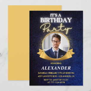 Mens 50th birthday invitations  Elegant Chic
