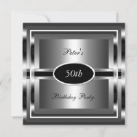 Mens  50th Birthday Party Black  Silver
