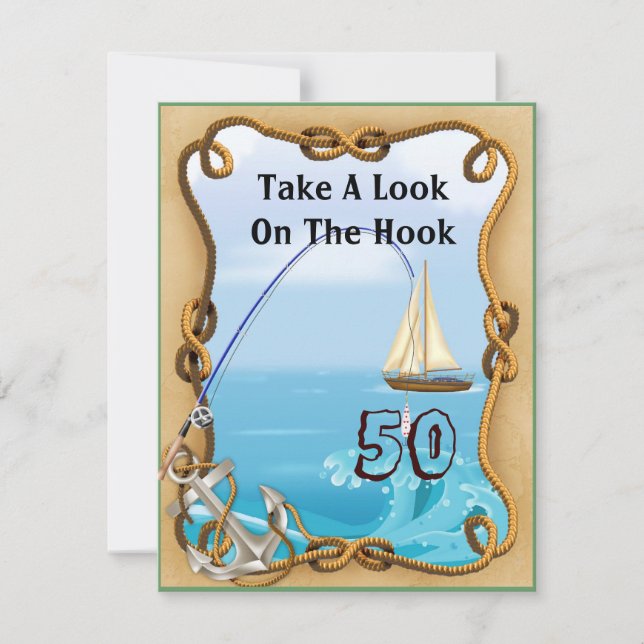 Men's 50th Fishing Birthday Invitation (Front)