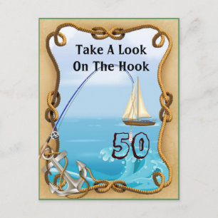 Men's 50th Fishing Birthday Invitation