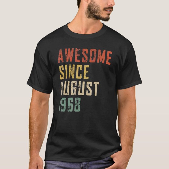 Mens 54 Years Old Awesome Since August 1968 54th B T-Shirt (Front)