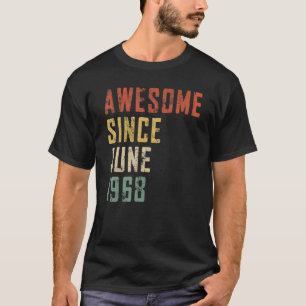 Mens 54 Years Old Awesome Since June 1968 54th Bir T-Shirt