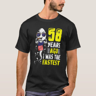 Mens 58 Years Ago I Was The Fastest 58th Birthday  T-Shirt