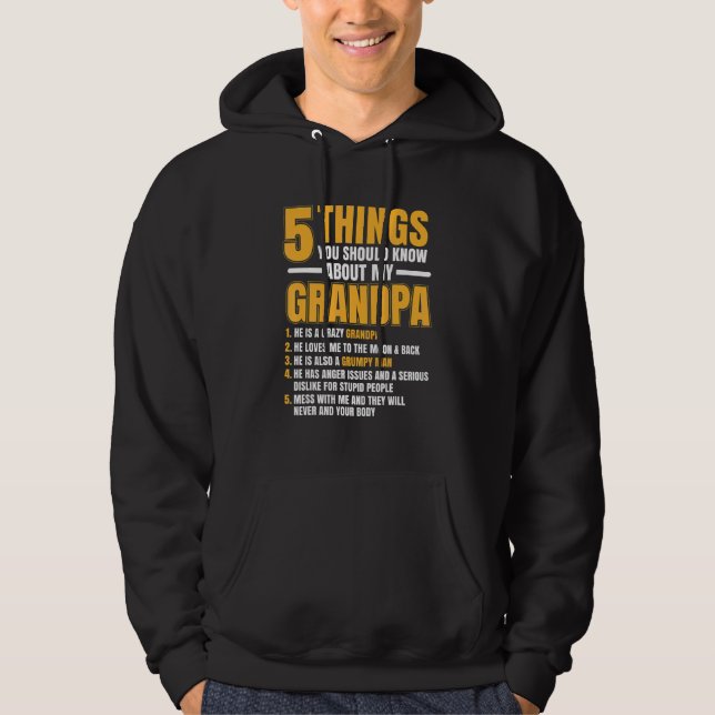 Mens 5 Things You Should Know About Grandpa  Cute  Hoodie (Front)