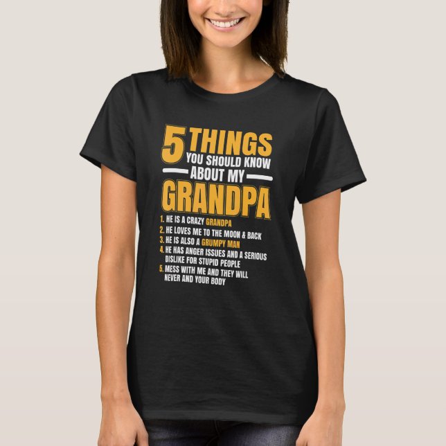 Mens 5 Things You Should Know About Grandpa  Cute  T-Shirt (Front)