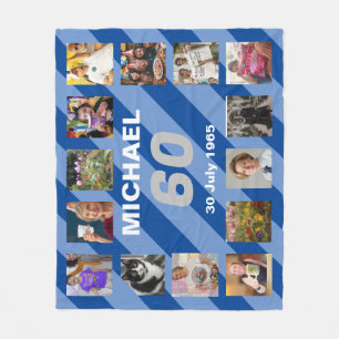 Mens 60th birthday 60 years old sixtieth gift fleece blanket
