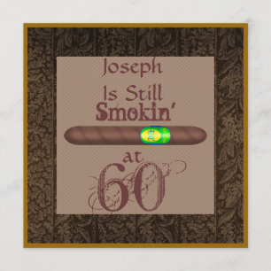 Mens 60th Birthday Cigar Invitations Personalised