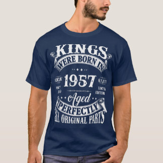 Mens 65th Birthday Gift Vintage Kings Born In 1957 T-Shirt