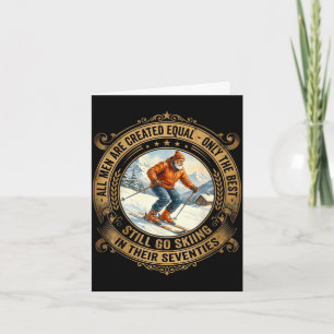 Mens 70th birthday goes skiing vintage skier card
