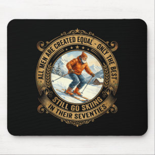 Mens 70th birthday goes skiing vintage skier mouse mat