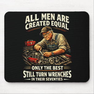 Mens 70th birthday turn wrenches vintage mechanic mouse mat