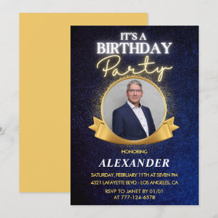 Mens 72nd birthday invitations  Elegant Chic
