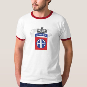 Mens 82nd Airborne Ringer Tee with Jump wings!