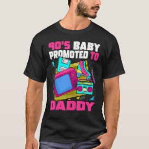 Mens 90s Baby Promoted To Daddy Dad 90s Aesthetic  T-Shirt