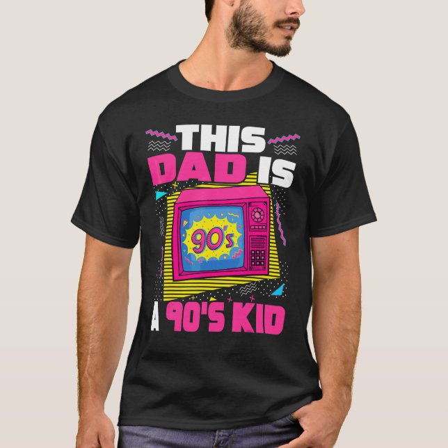 Mens 90's Kid Dad 90s Aesthetic Father's Day Dad R T-Shirt (Front)
