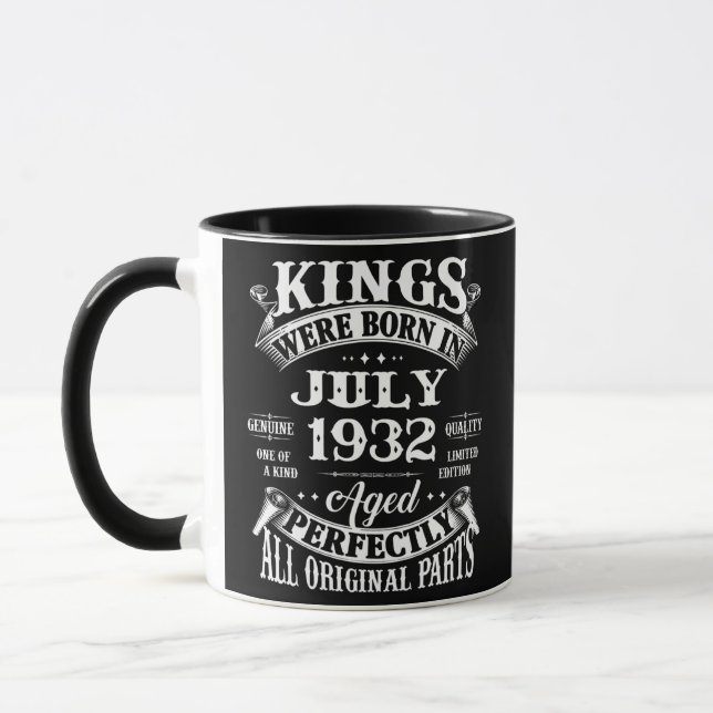Mens 90th Birthday Gift For Kings Born In July Mug (Left)