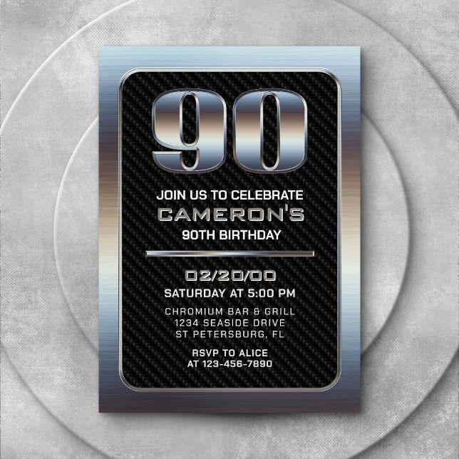 Men's 90th Birthday Invitation (Creator Uploaded)