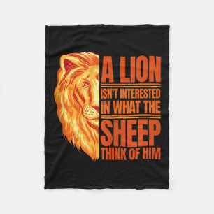 Mens A Lion Isnt Interested Motivational Lion Quot Fleece Blanket