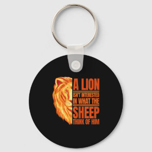 Mens A Lion Isnt Interested Motivational Lion Quot Key Ring