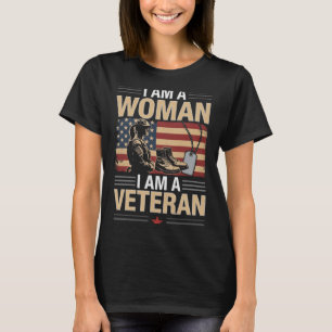 Mens A Woman Veteran Usa Aamerican Patriotic T-Shirt